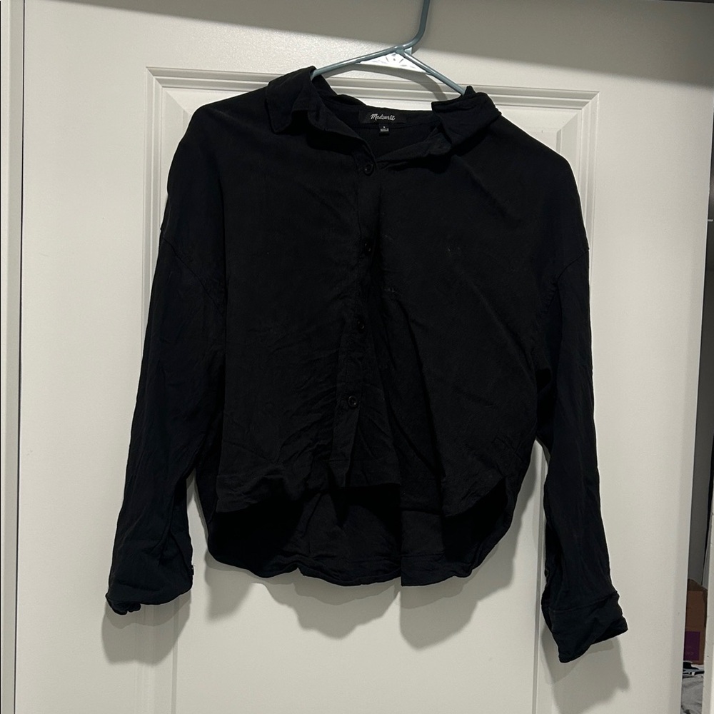 Madewell Black Button-Down Shirt